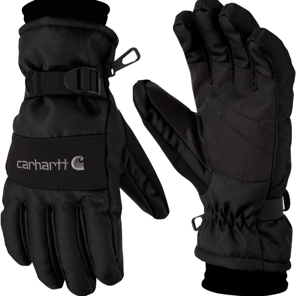 NEW Carhartt Men’s Black Insulated Waterproof Winter Gloves - Size Large